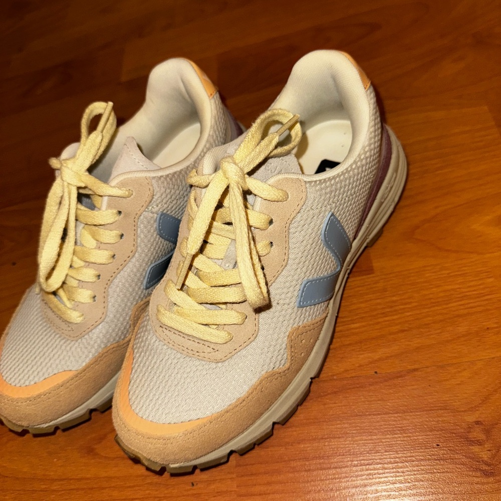 Veja Women's Sneakers in Cream, Tan, and Blue